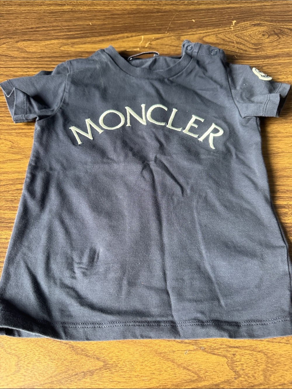 Moncler Kids Navy Logo Tee